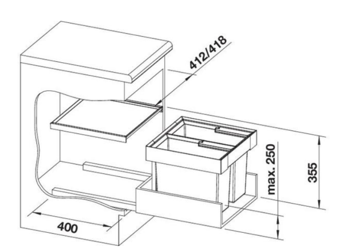 Blanco Mülltrennsystem Flexon II 45/2 – Bild 2