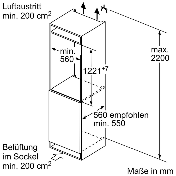 Einbau-Kühlschrank mit Gefrierschrank IQ500 – Bild 3