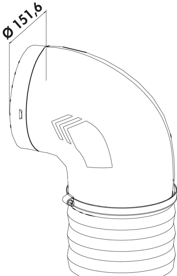 PRIME flow P-RBVX 150 Rohrbogen 90° mit Flexkanal – Bild 2